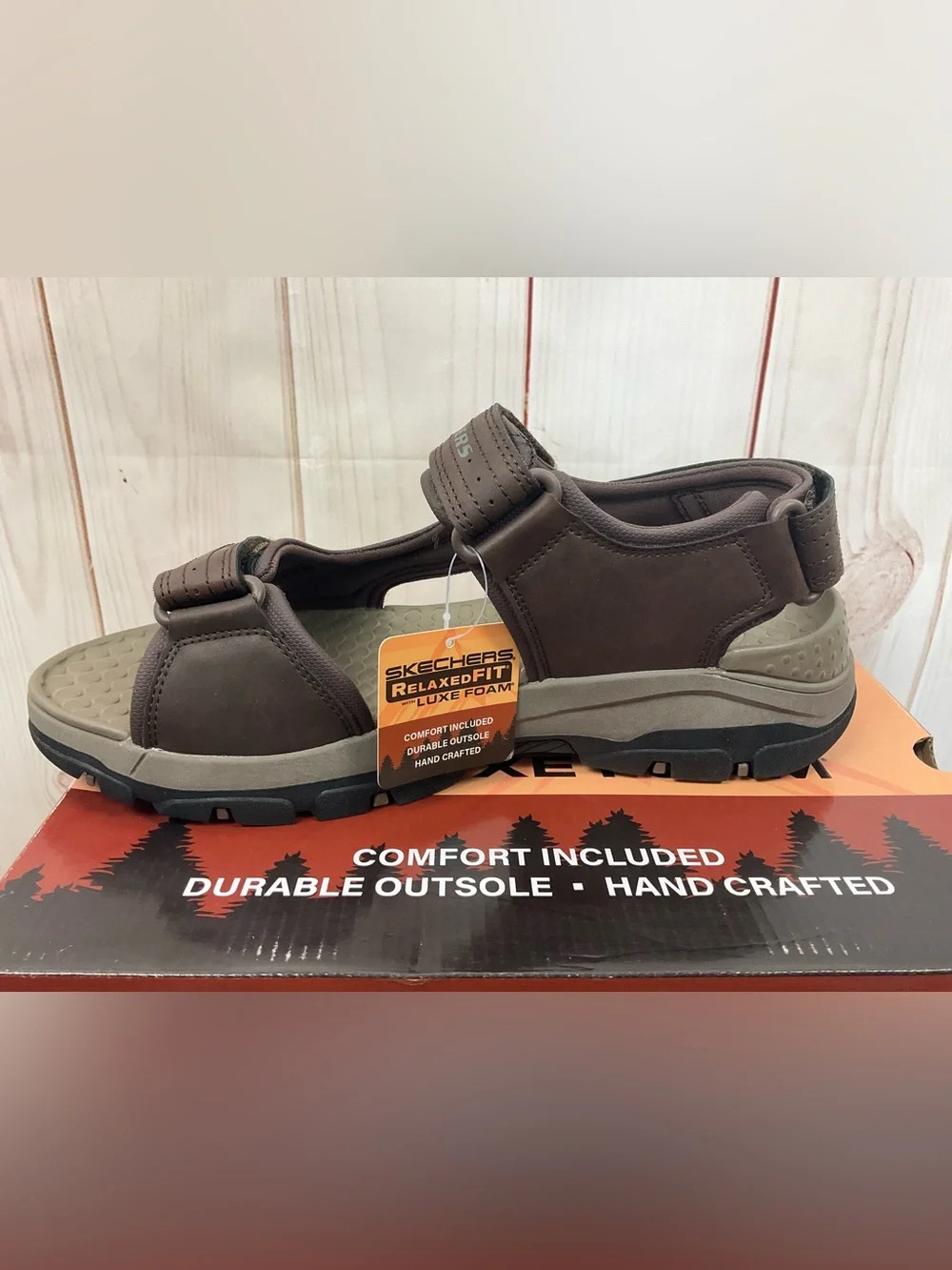 Skechers Men’s Brown Adjustable Strap Sandals Size 10 New
